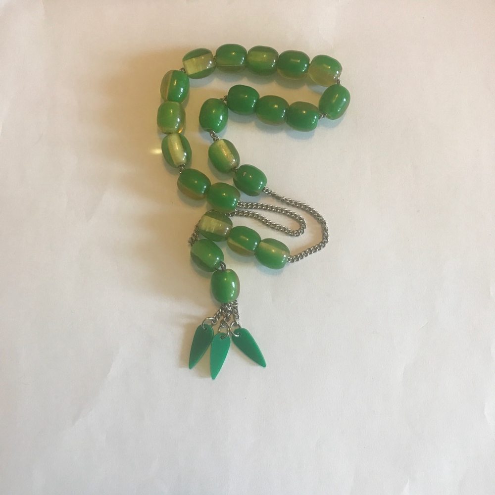 Vintage 90s Green Acrylic Prayer Beads Komboloi - Picture 4 of 4